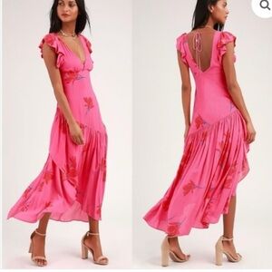 Free People Pink Floral High Low Dress